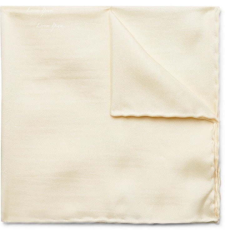 Photo: LANVIN - Logo-Embroidered Silk-Twill Pocket Square - White