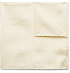 LANVIN - Logo-Embroidered Silk-Twill Pocket Square - White