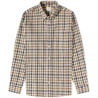 Foret Men's Drift Check Shirt in Ecru/Brown