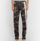 Valentino - Striped Camouflage-Print Jersey Drawstring Trousers - Men - Army green