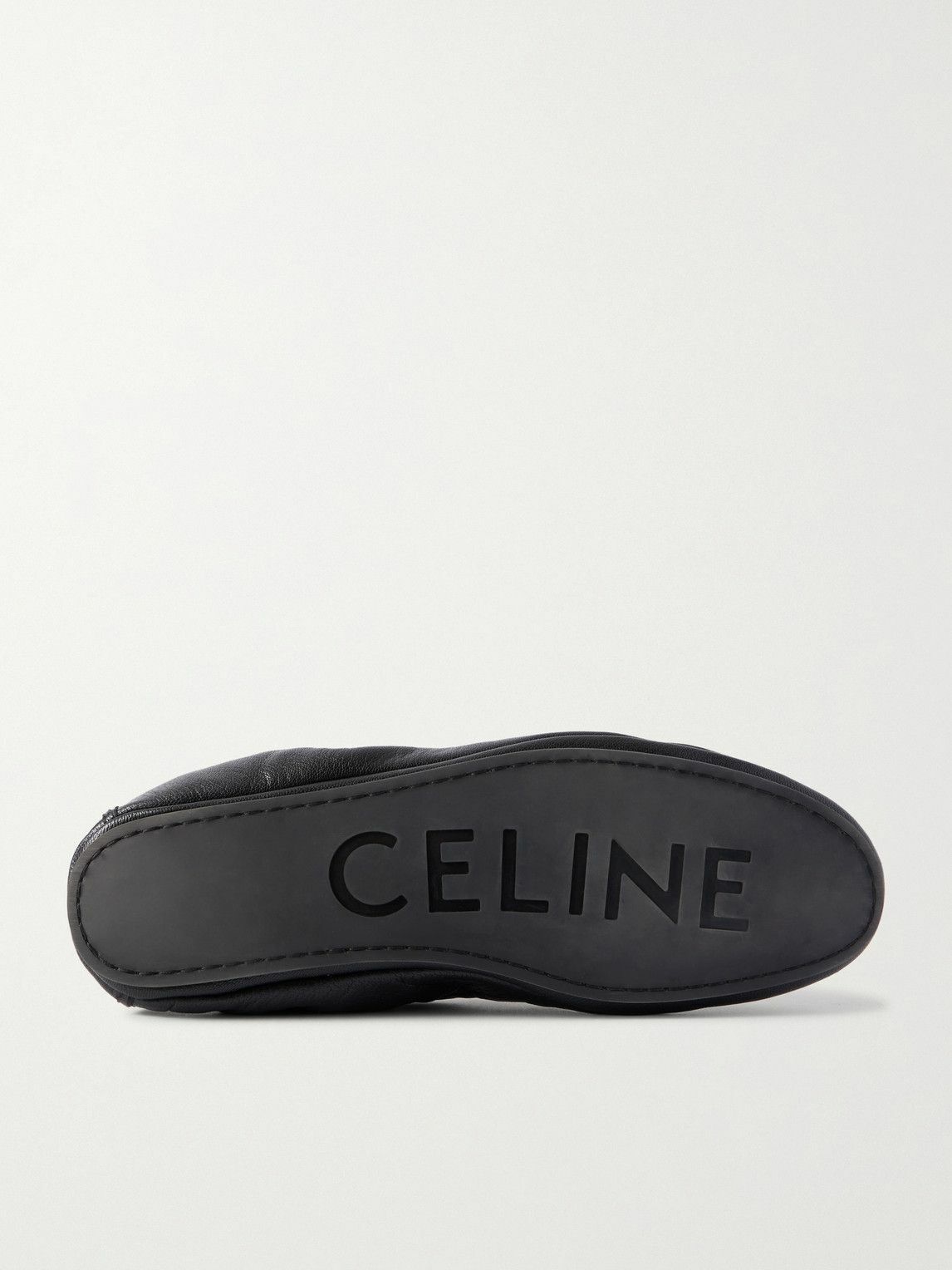 CELINE - Logo-Appliquéd Leather Loafers - Black