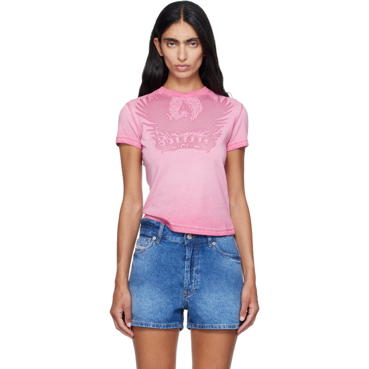 Photo: Diesel Pink Dévoré Phoenix T-shirt