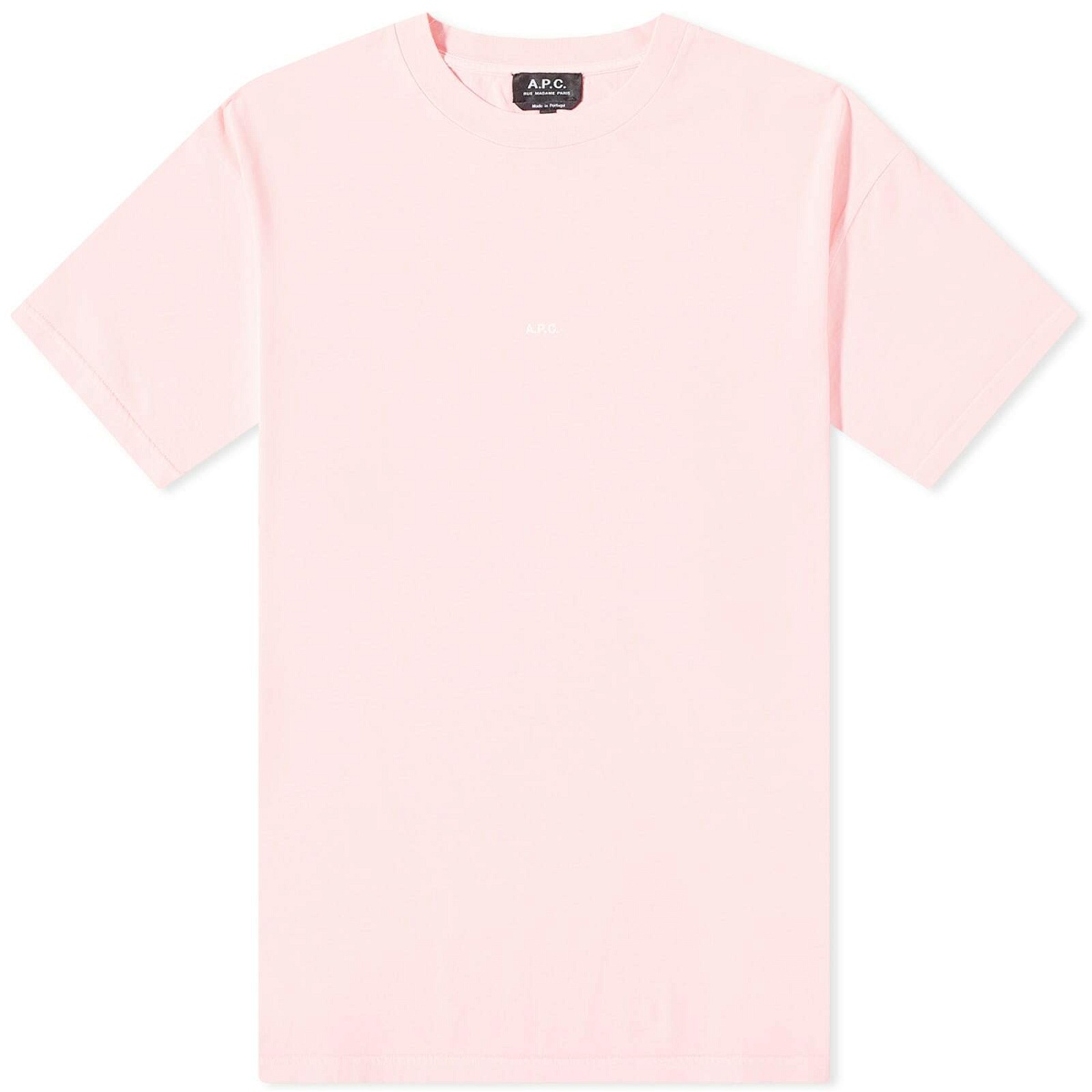 Photo: A.P.C. Men's Kyle Fluo Logo T-Shirt in Neon Pink