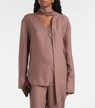Joseph Scarf-detail printed silk blouse