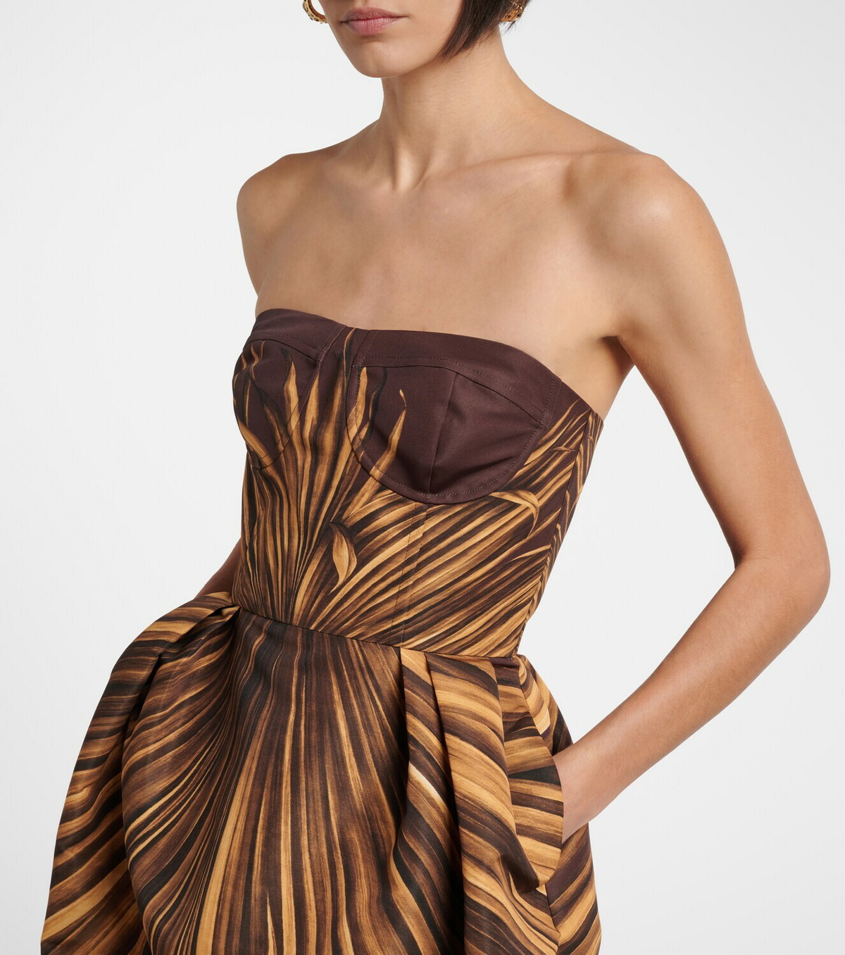 Oscar de la Renta Printed bustier gown
