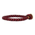 Versace Black and Red Medusa Braided Bracelet