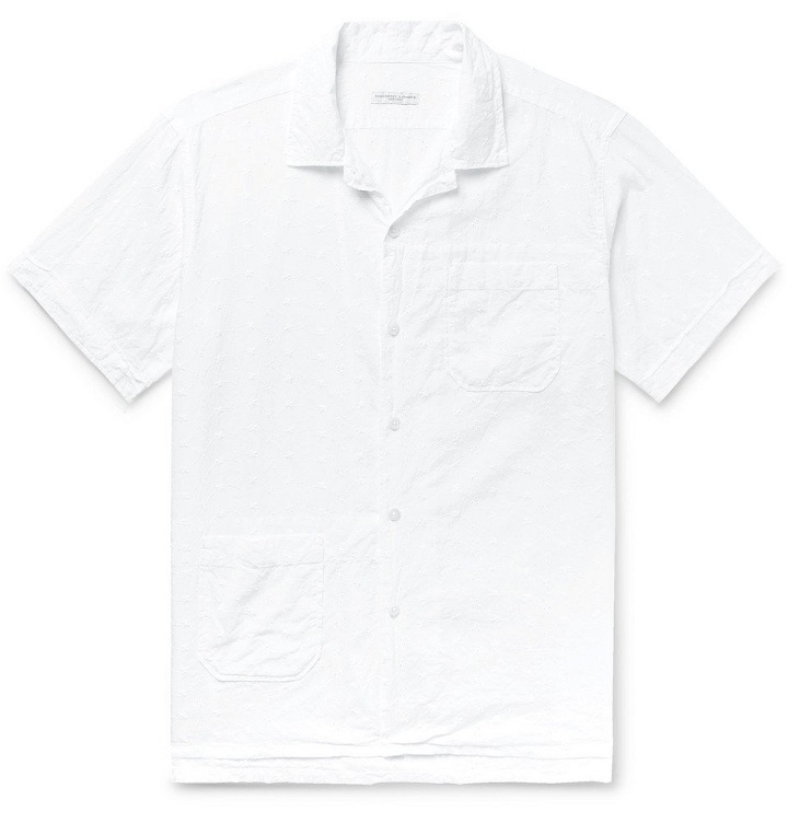 Photo: Engineered Garments - Camp-Collar Eyelet-Embellished Cotton Shirt - White