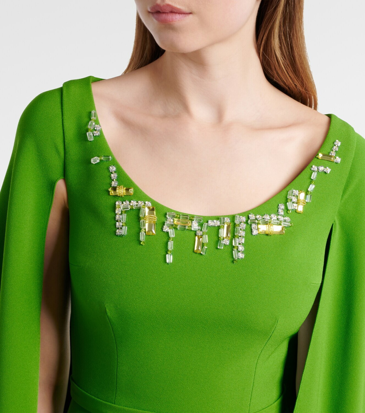 Safiyaa Agata embellished crêpe gown
