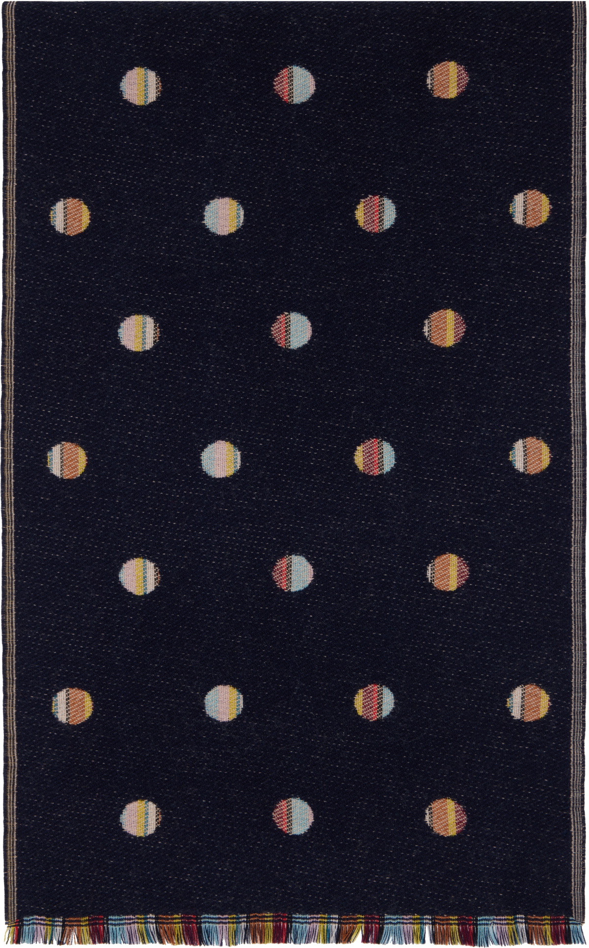 Paul Smith Navy Signature Stripe Polka Dot Scarf