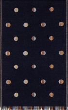Paul Smith Navy Signature Stripe Polka Dot Scarf