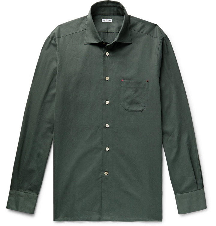 Photo: Kiton - Cotton-Twill Shirt - Green