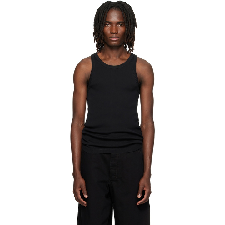 Photo: LEMAIRE Black Ribbed Jersey Tank Top