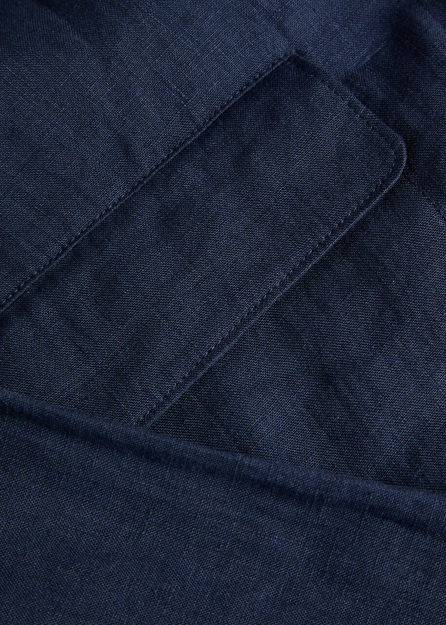 Sunspel Linen Overshirt Navy 01