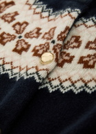 Frame Fair Isle Cashmere Cardigan Navy