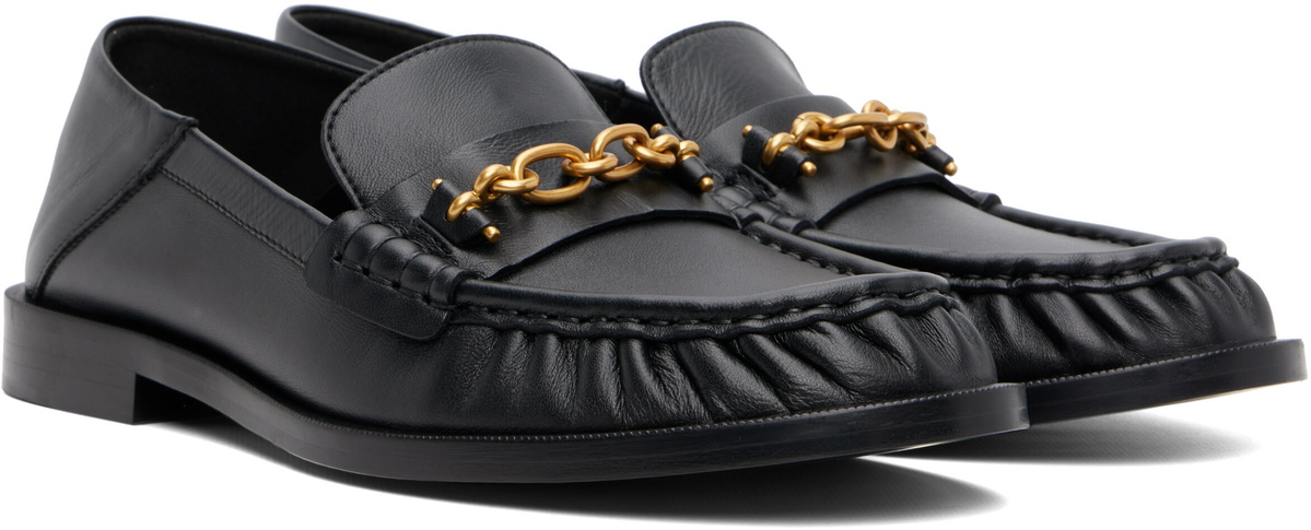 BALMAIN Black Sync Smooth Leather Loafers