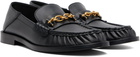 BALMAIN Black Sync Smooth Leather Loafers
