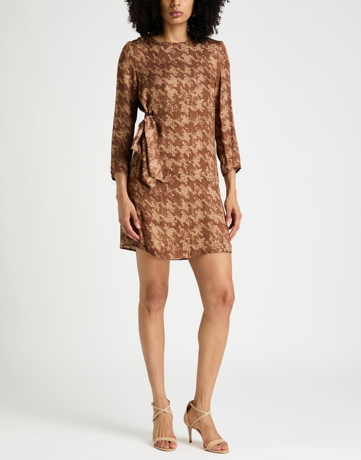 Manila Grace Womens Mini dress in Brown