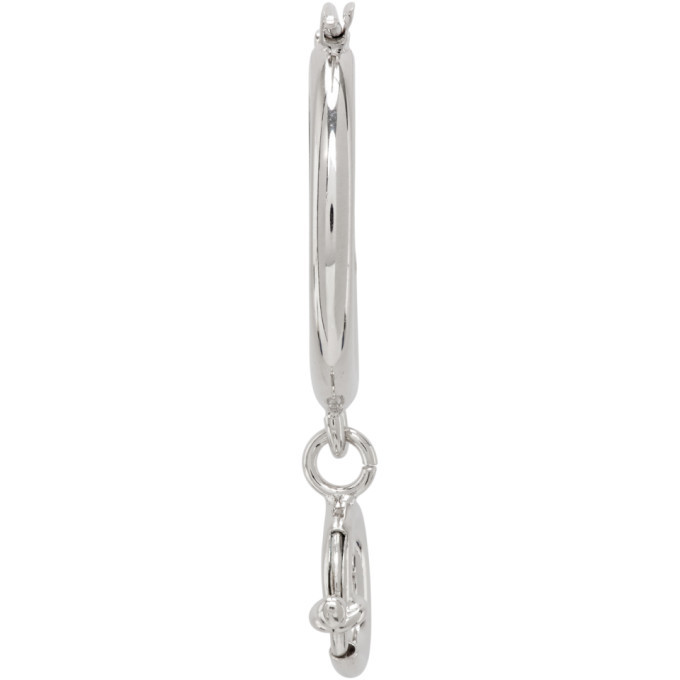 Dheygere Silver Single Clasp Hoop Earring