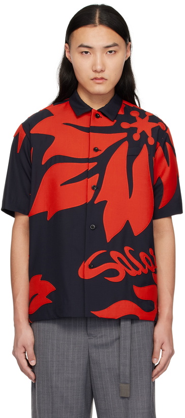 Photo: sacai Navy & Red Floral Shirt