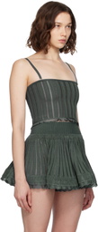 ALAÏA Gray Crinoline Knit Tank Top