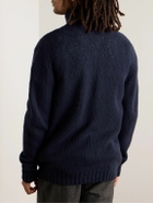 De Bonne Facture - Wool-Bouclé Zip-Up Sweater - Blue