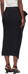 ISSEY MIYAKE Black Soft Fold Pleats Midi Skirt