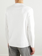 Brunello Cucinelli - Logo-Embroidered Cotton-Jersey T-Shirt - White