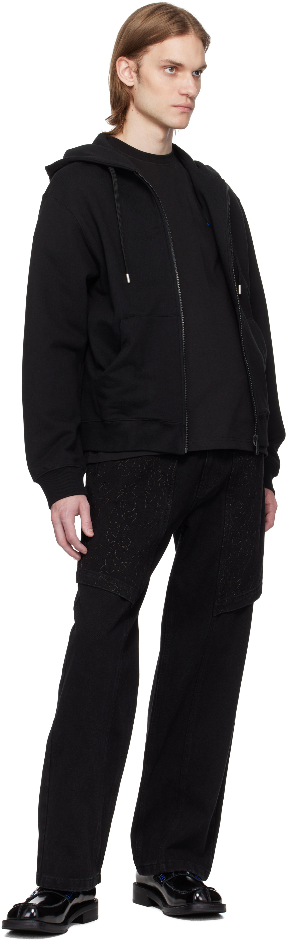 ADER error Black Sig; TRS Tag 01 Zip-Up Hoodie