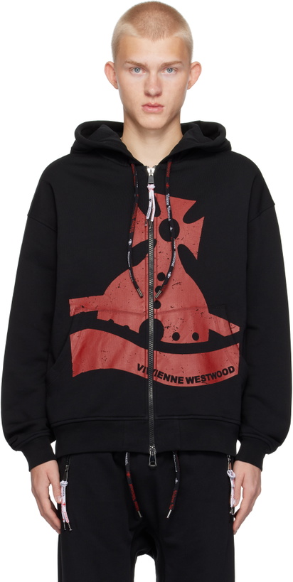 Photo: Vivienne Westwood Black Sunken Orb Zip Hoodie