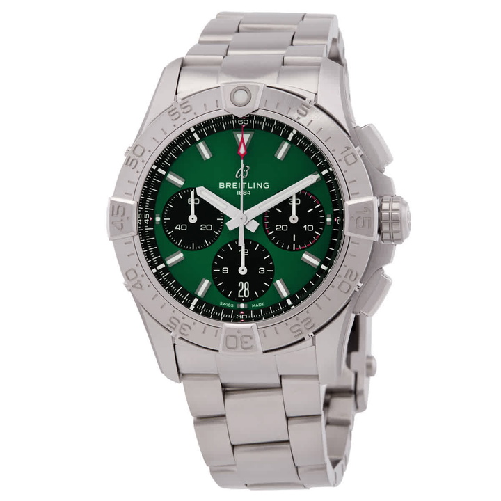 Photo: Breitling Avenger 42 Chronograph Automatic Chronometer Green Dial Mens Watch AB0146101L1A1