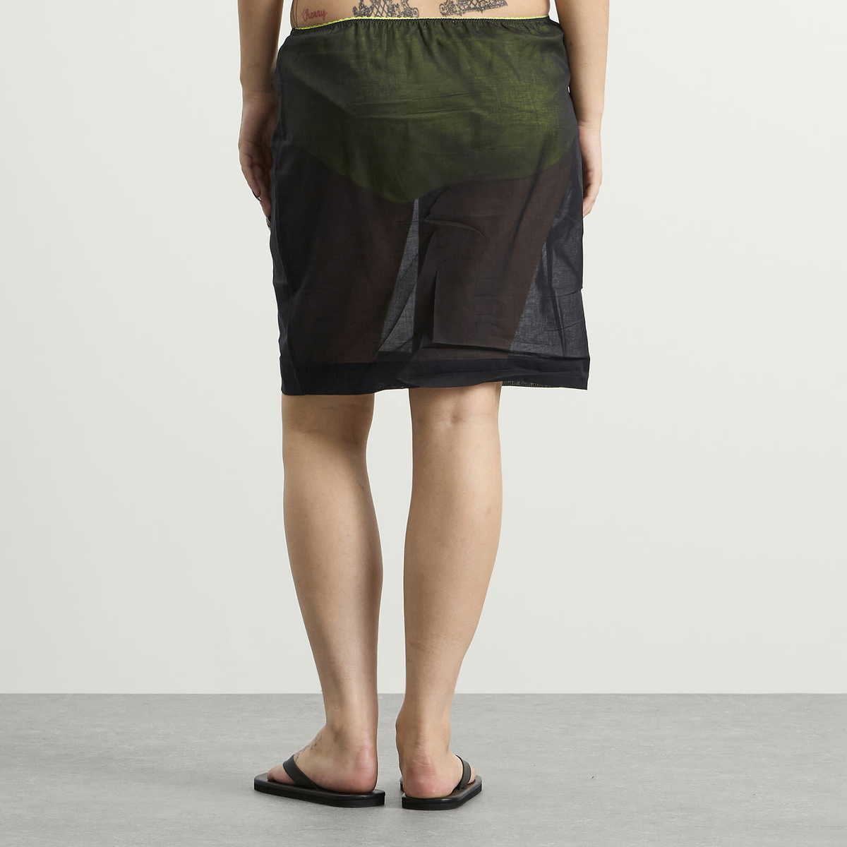 Fruity Booty Women's Neon Voile Skirt in Black/Yellow