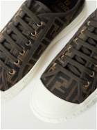 Fendi - Logo-Jacquard Canvas Sneakers - Brown