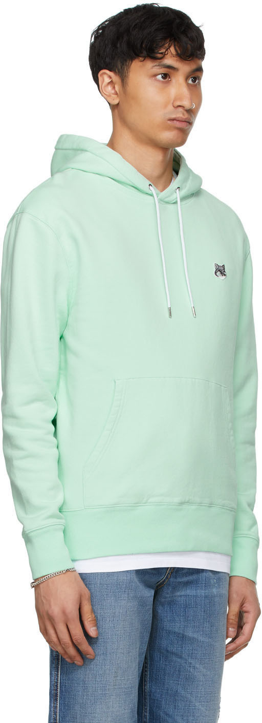 Maison Kitsuné Green & Grey Fox Head Patch Classic Hoodie Maison