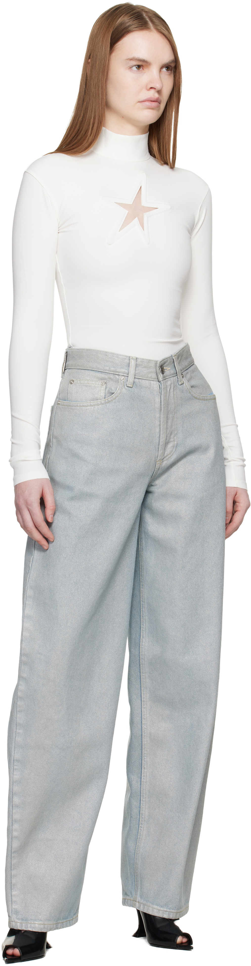 Mugler Blue Foil Jeans