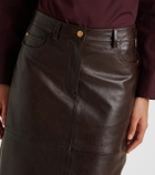 'S Max Mara Leather midi skirt