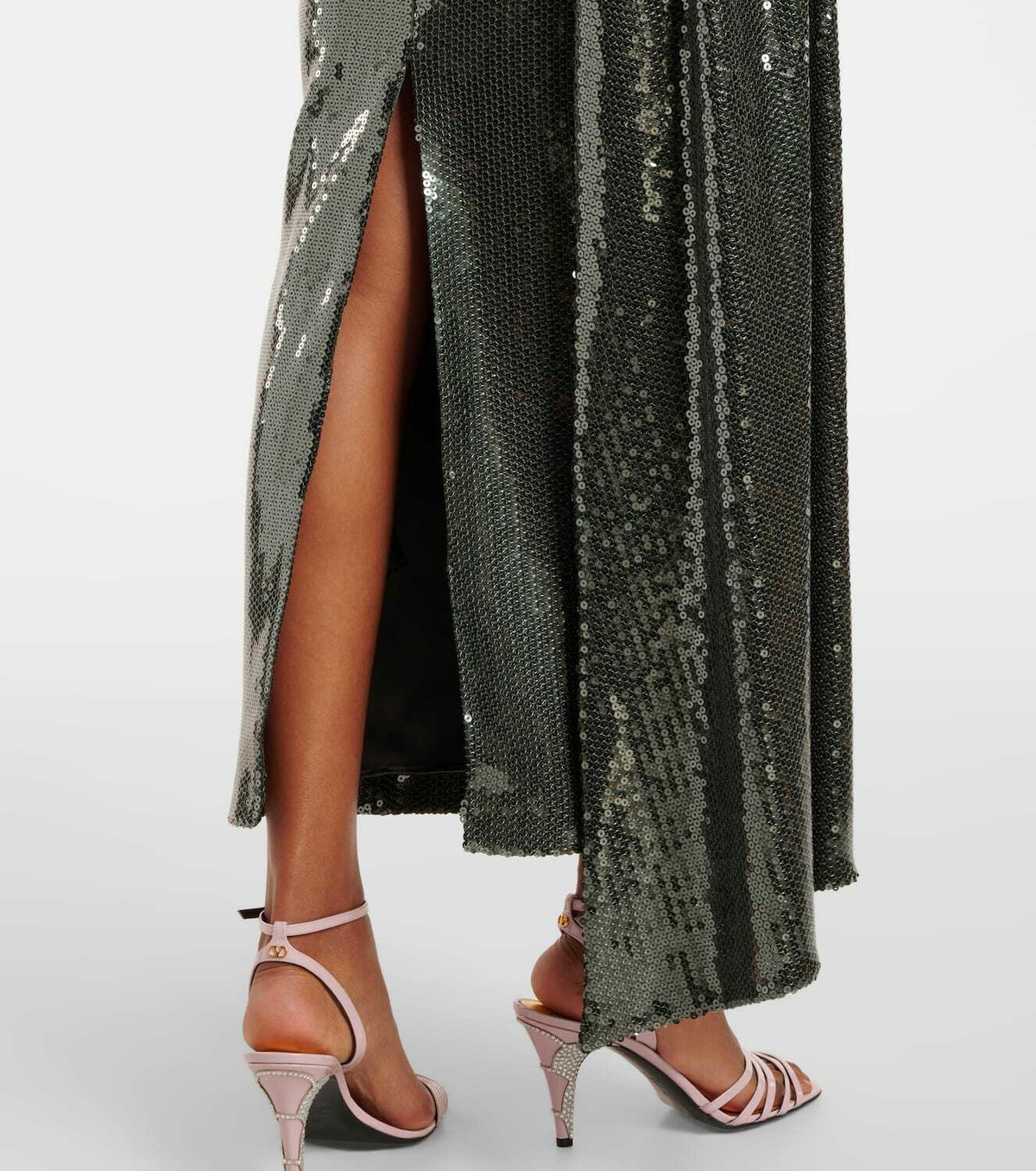 Alex Perry Draped sequined corset dress