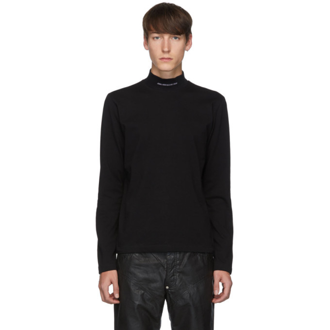 Johnlawrencesullivan Black Jacquard Logo Turtleneck