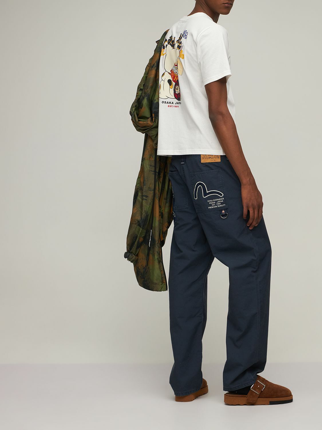 EVISU Cotton Lucky Cat Printed T-shirt