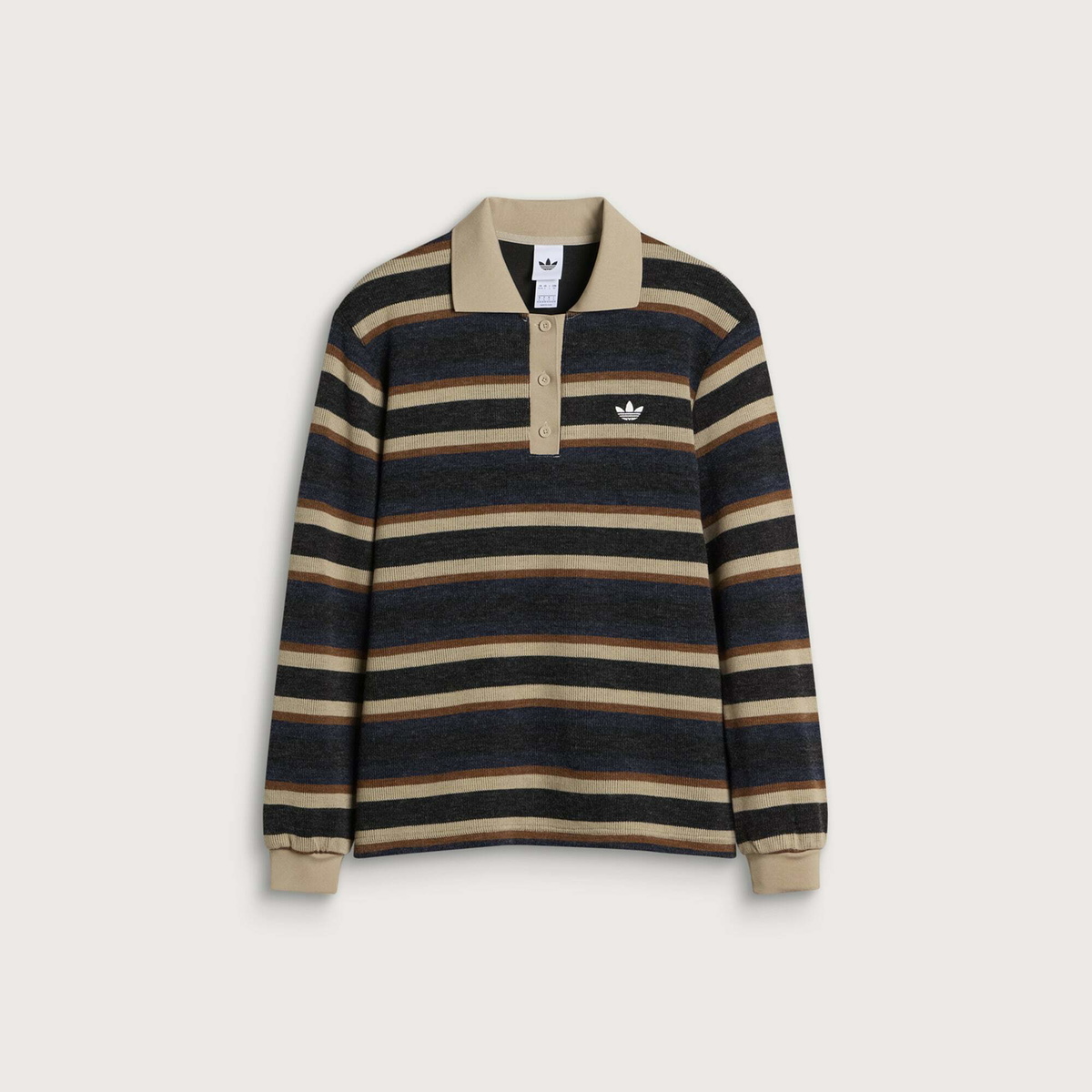 Adidas Women's Striped Polo Knit Jumper in Black