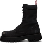 424 Black X Canvas Boots