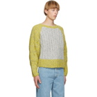 Eckhaus Latta Grey Knit Contrast Cable Sweater