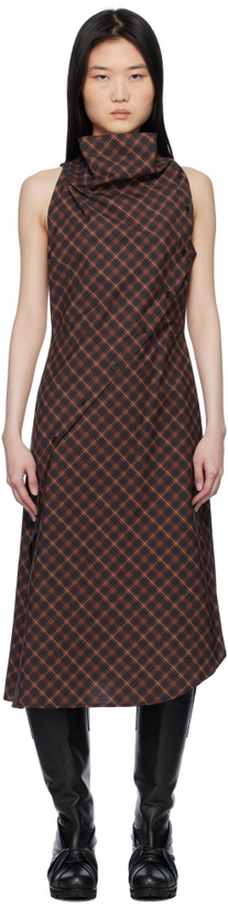 Photo: Pushbutton Red Halter Sleeveless Midi Dress