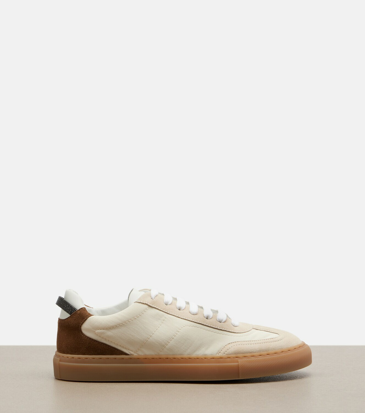Brunello Cucinelli Monili suede-trimmed sneakers