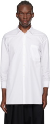 Black Comme des Garçons White Spread Collar Shirt