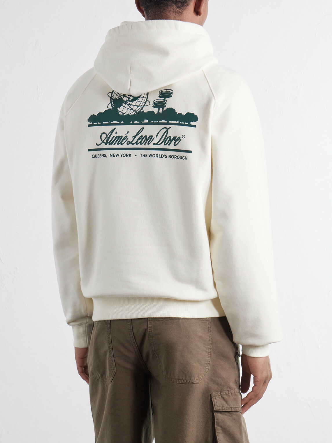 Aimé Leon Dore - Unisphere Logo-Print Cotton-Jersey Hoodie - Neutrals