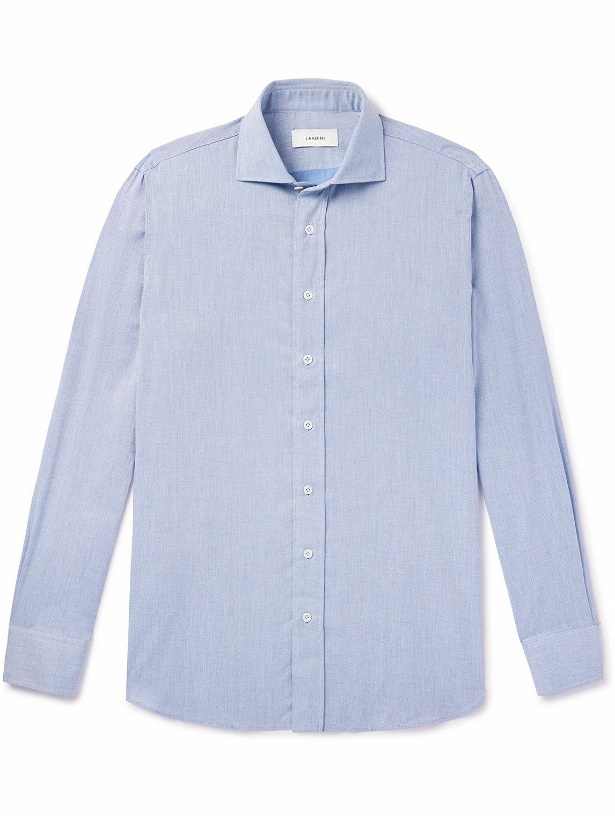 Photo: Lardini - Cotton and Wool-Blend Shirt - Blue