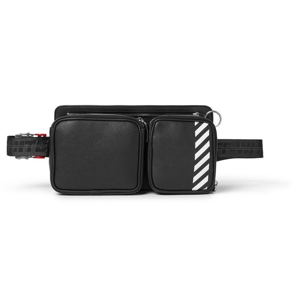 OFF-WHITE Belt Bag Black in Leather with Silver-tone - US