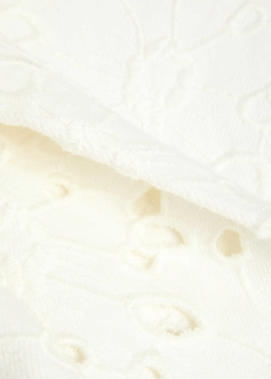 Alice + Olivia Chic Cutwork Embroidered Wide-leg Jeans White