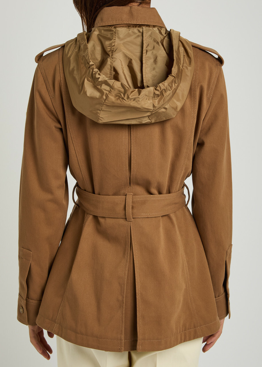 Moncler Centaurea Belted Twill Jacket Bronze
