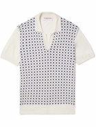 Orlebar Brown - Horton Cravat Jacquard-Knit Cotton and Mulberry Silk-Blend Polo Shirt - White